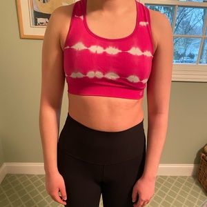 Champion hot pink tie dye sports bra